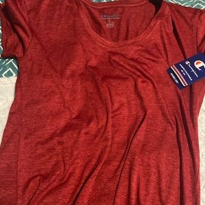 Brand is champion, color is red, and size is small